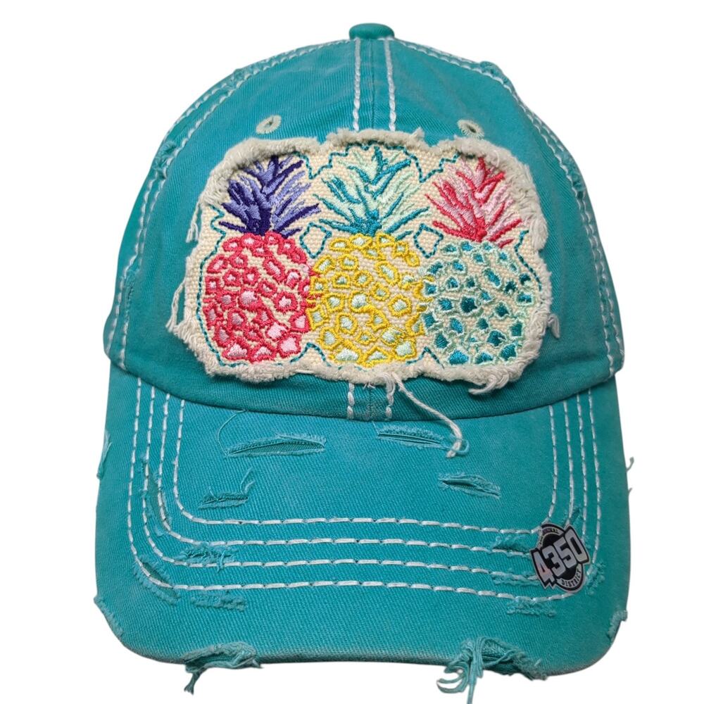 Pineapple Patch Strapback Baseball Hat Blue One S… - image 1